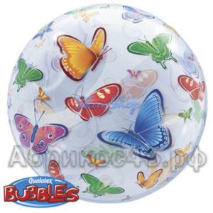 Шарик BUBBLE 22" Бабочки
