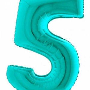 Фольгированный шар "Цифра 5 бирюзовая"