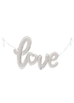 Надпись "LOVE" с сердцем Серебро 118*68 см