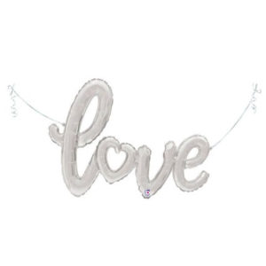 Надпись "LOVE" с сердцем Серебро 118*68 см
