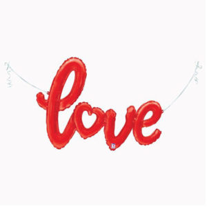 Надпись "LOVE" с сердцем Красный 118*68 см