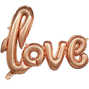 Надпись "LOVE" Розовое золото 100*68 см