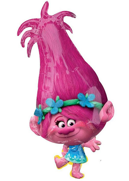 Фольгированный шар Тролли Розочка / Trolls Poppy 38*78 см