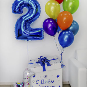 Коробка сюрприз с цифрой 2