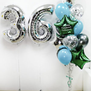 Композиция из шаров с цифрой 36