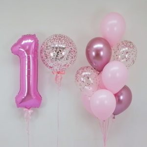 Композиция из шаров с цифрой 1